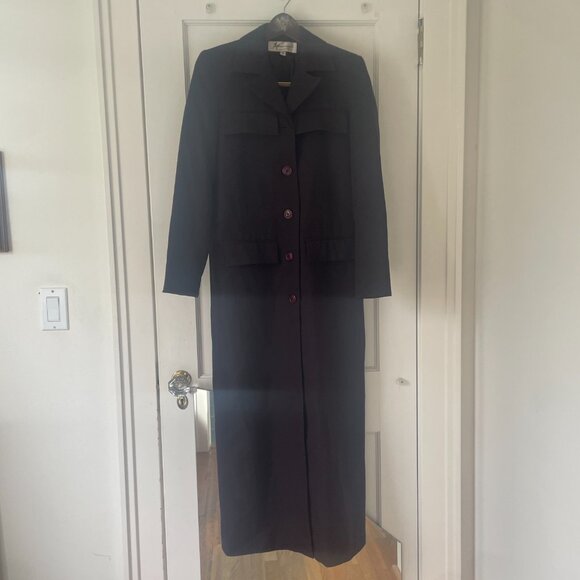 Hannah Extra Long Coat in Size 2. Burgundy, fully lined, lightweight - Picture 2 of 12
